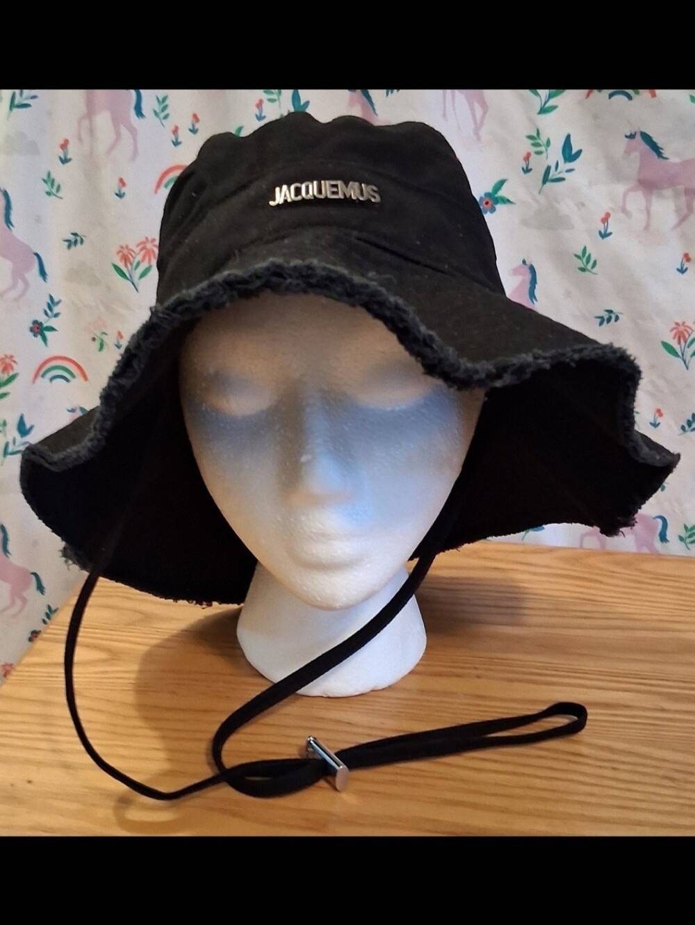EUC Jacquemus Artichaut Black Distressed Cotton Casual Summer Unisex Bucket Hat